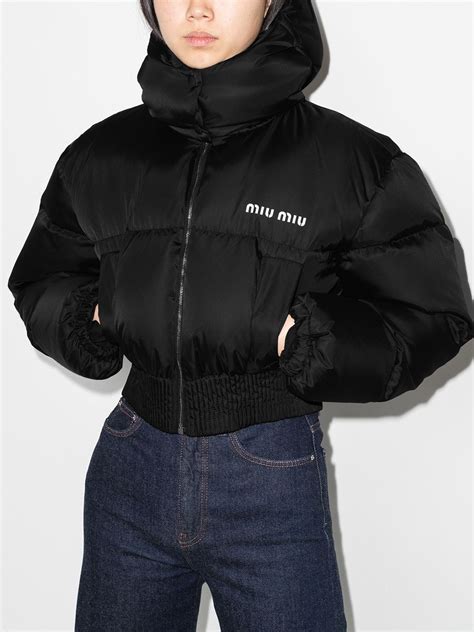 miu miu cropped puffer jacket|Luxury Women's Coats and Jackets .